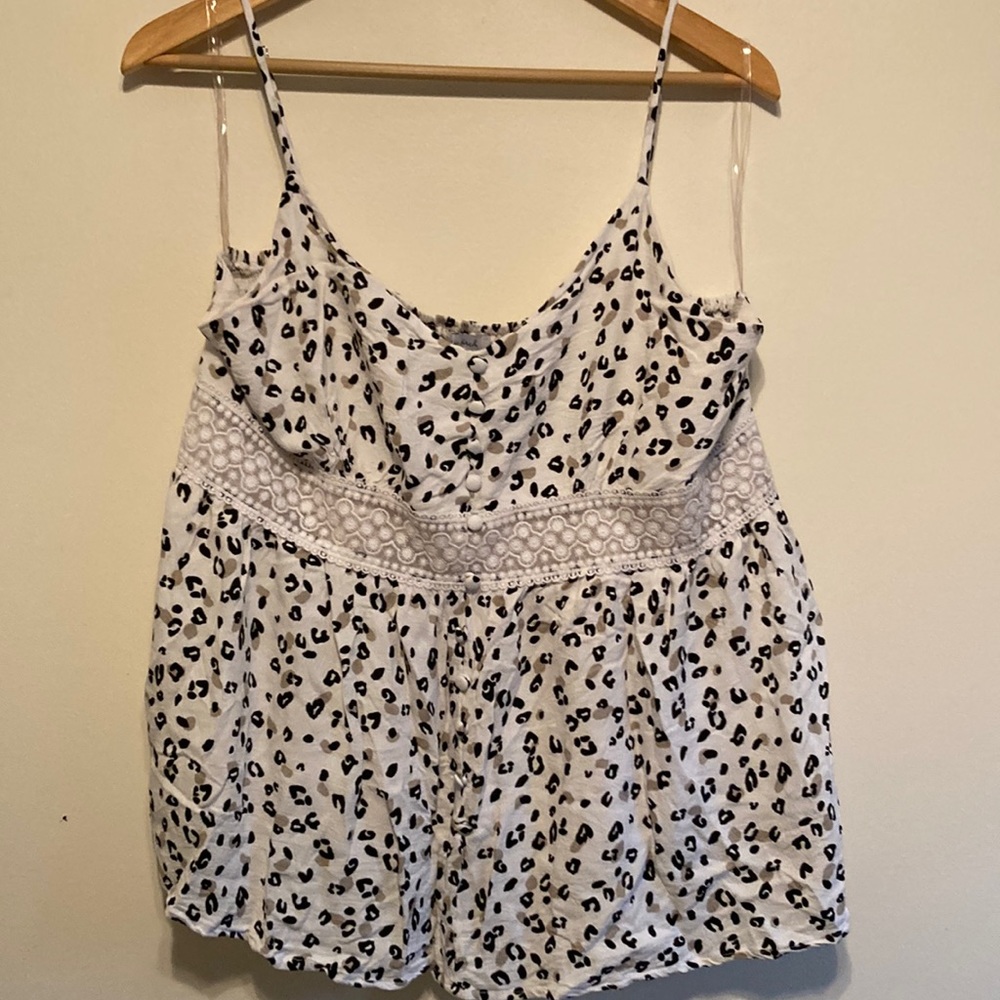 White Birch Leopard Print Tank